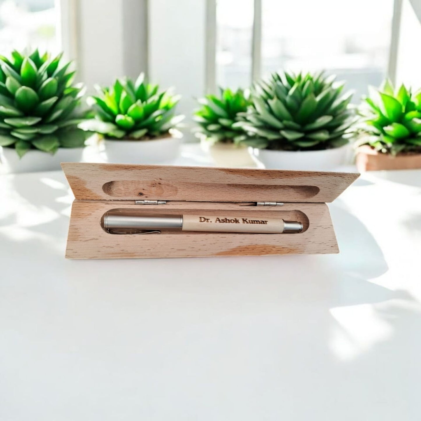 Customize Wooden desk name plate