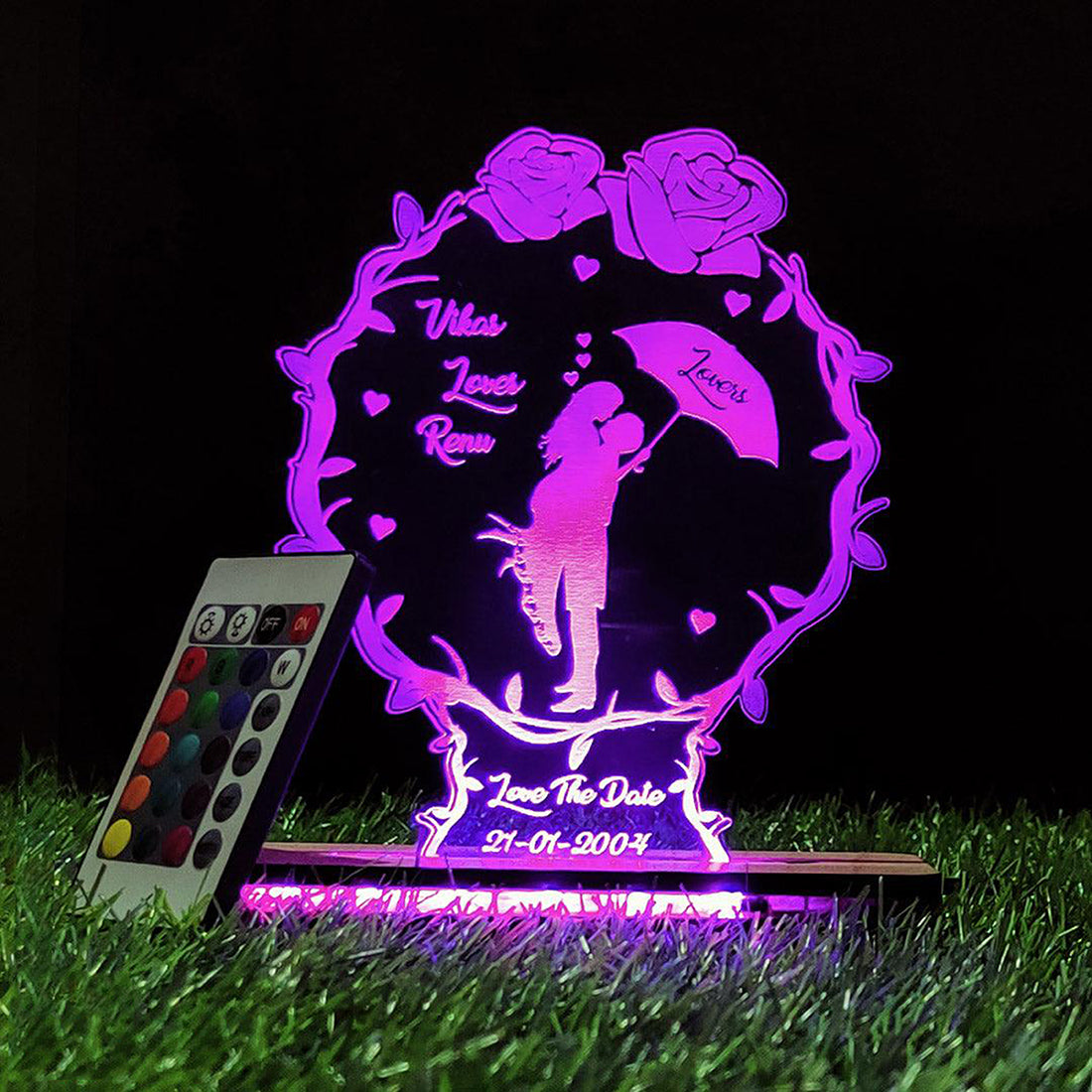 3d Acrylic Love The Date LED Lamp