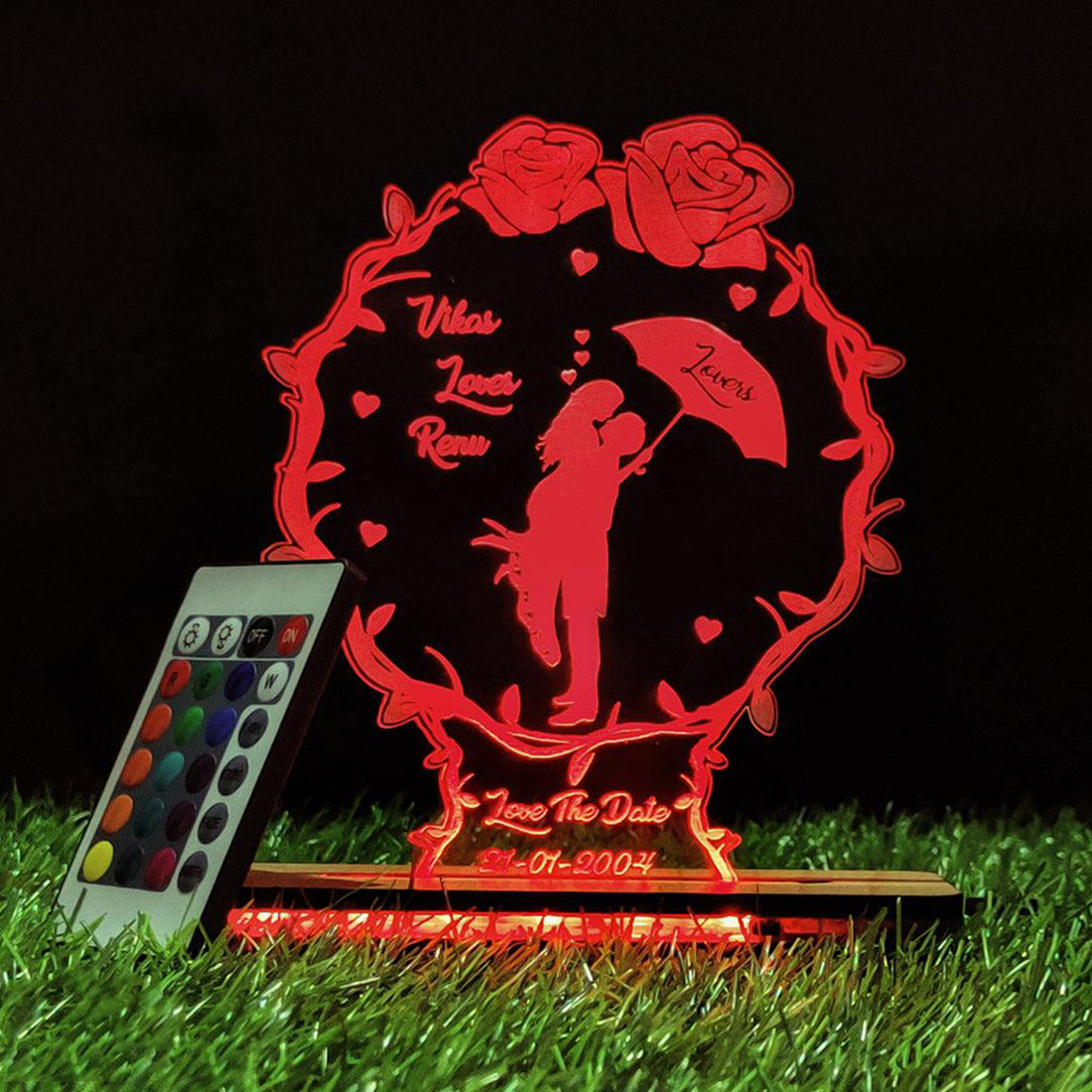 3d Acrylic Love The Date LED Lamp