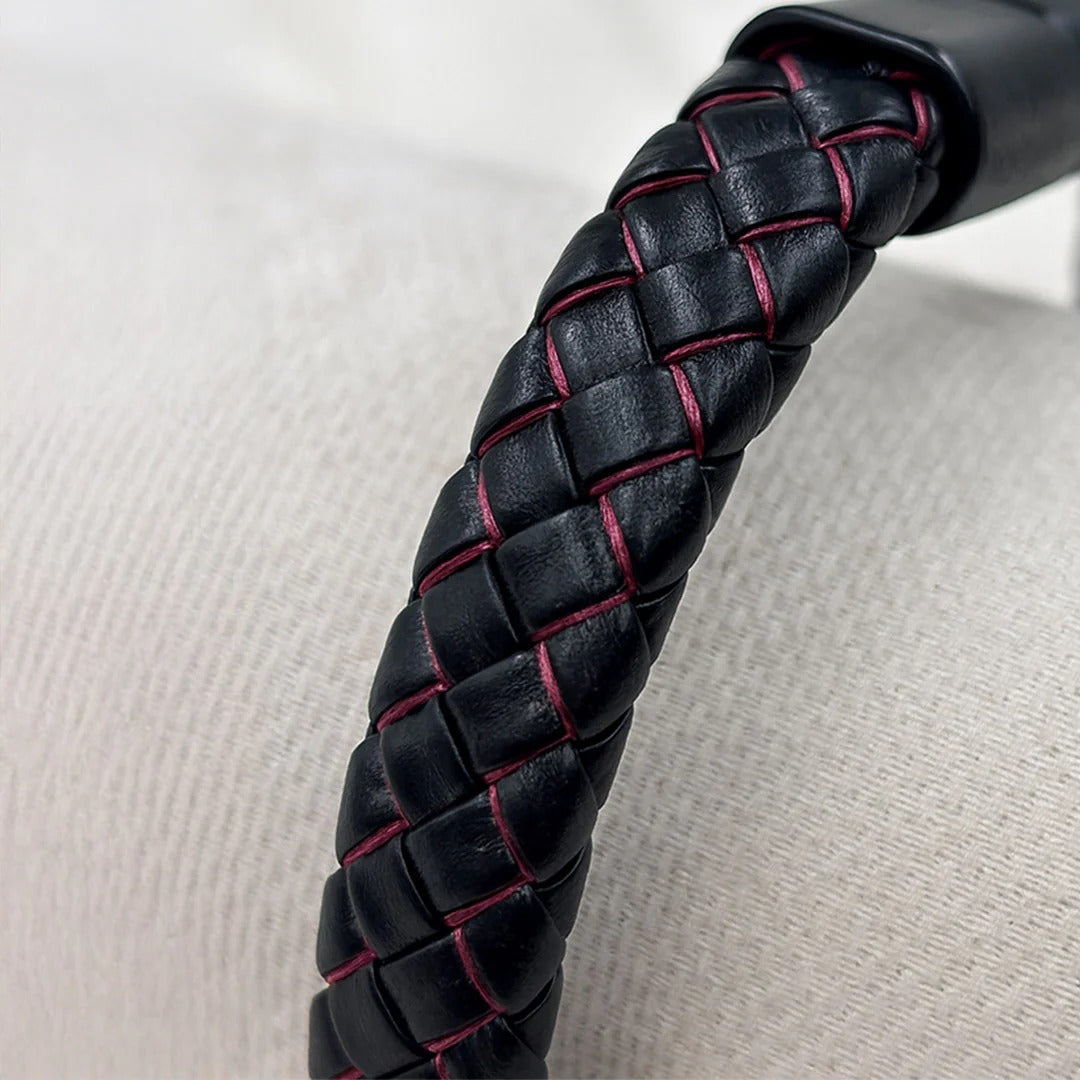 Personalized Braided Leather Bracelet for Men.