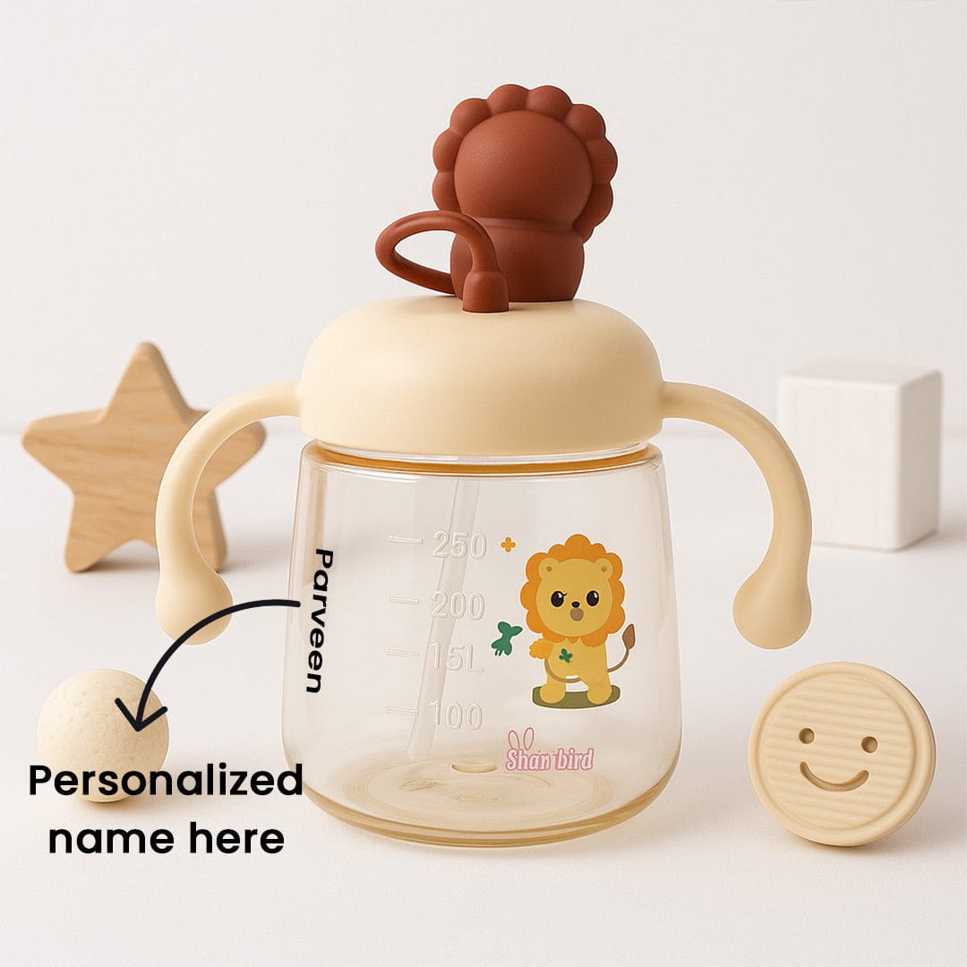 Personalized Baby Sipper Cup with Lion Design