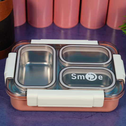CUSTOM STAINLESS STEEL LUNCH BOX | 3 COMPARTMENTS