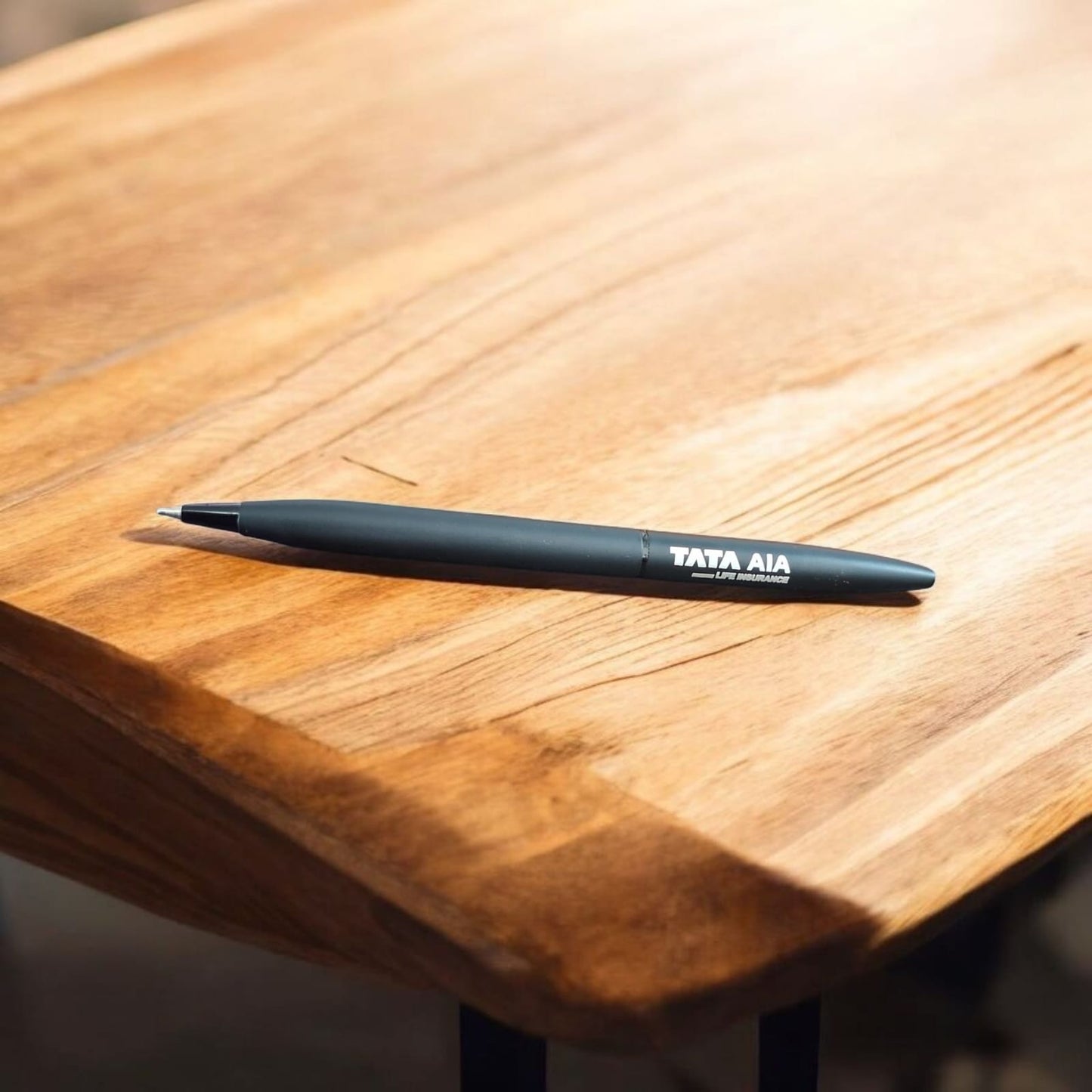 personalized slim black pen