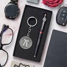 Advocate Logo Pen with Metal Keychain Combo sliver & black