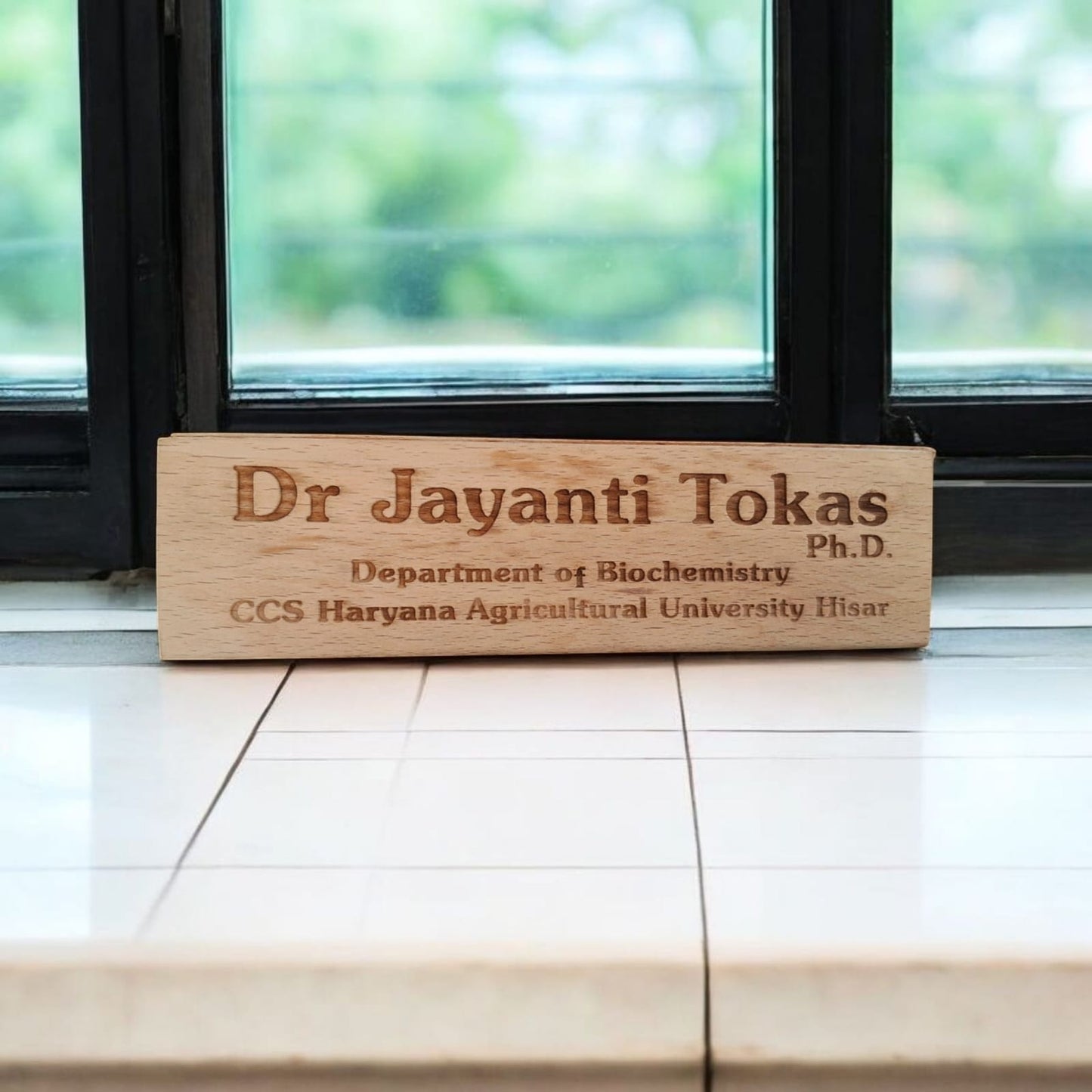 Customize Wooden desk name plate