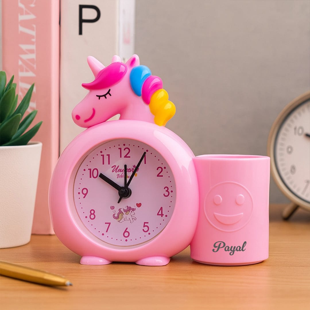 Unicorn Alarm Clock with Pen Holder.