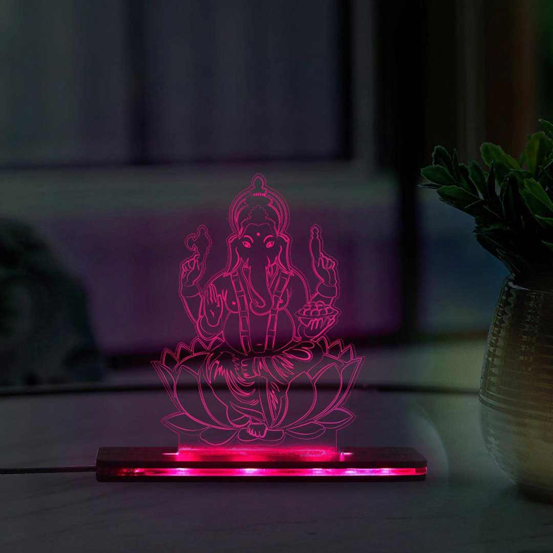 3D Acrylic Multicolored Religious Ganesha