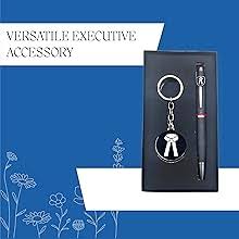 Advocate Logo Pen with Metal Keychain Combo sliver & black