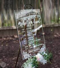 Wedding Timeline Botanical Border - Acrylic sign