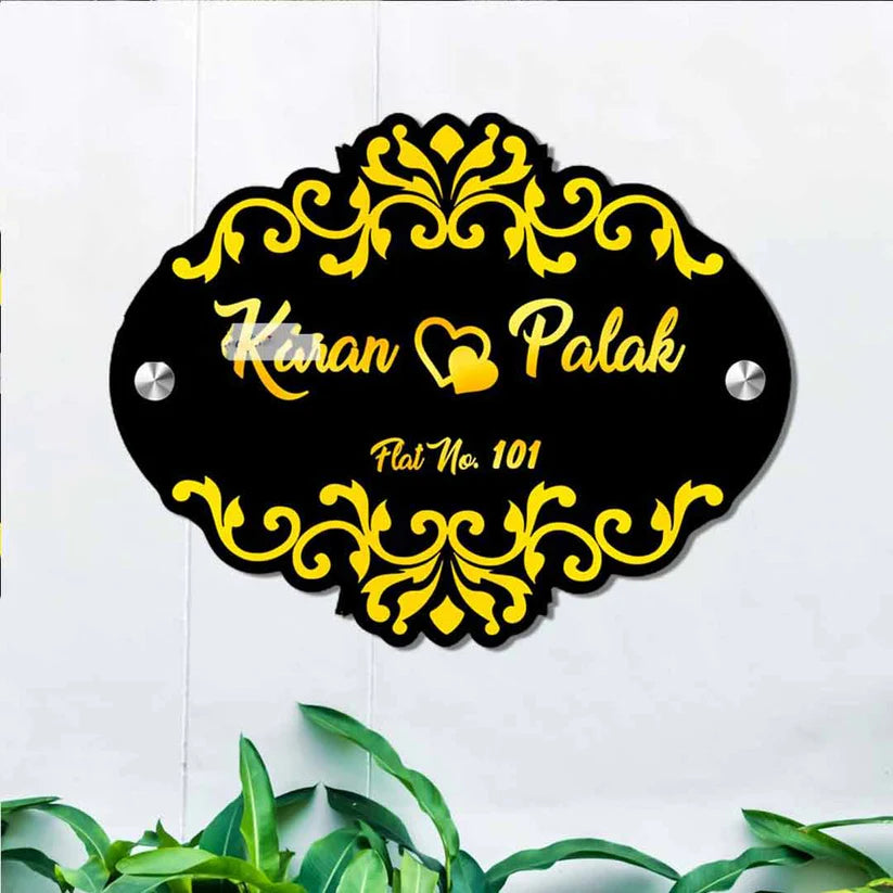 Customized Black Acrylic Home Name Plates