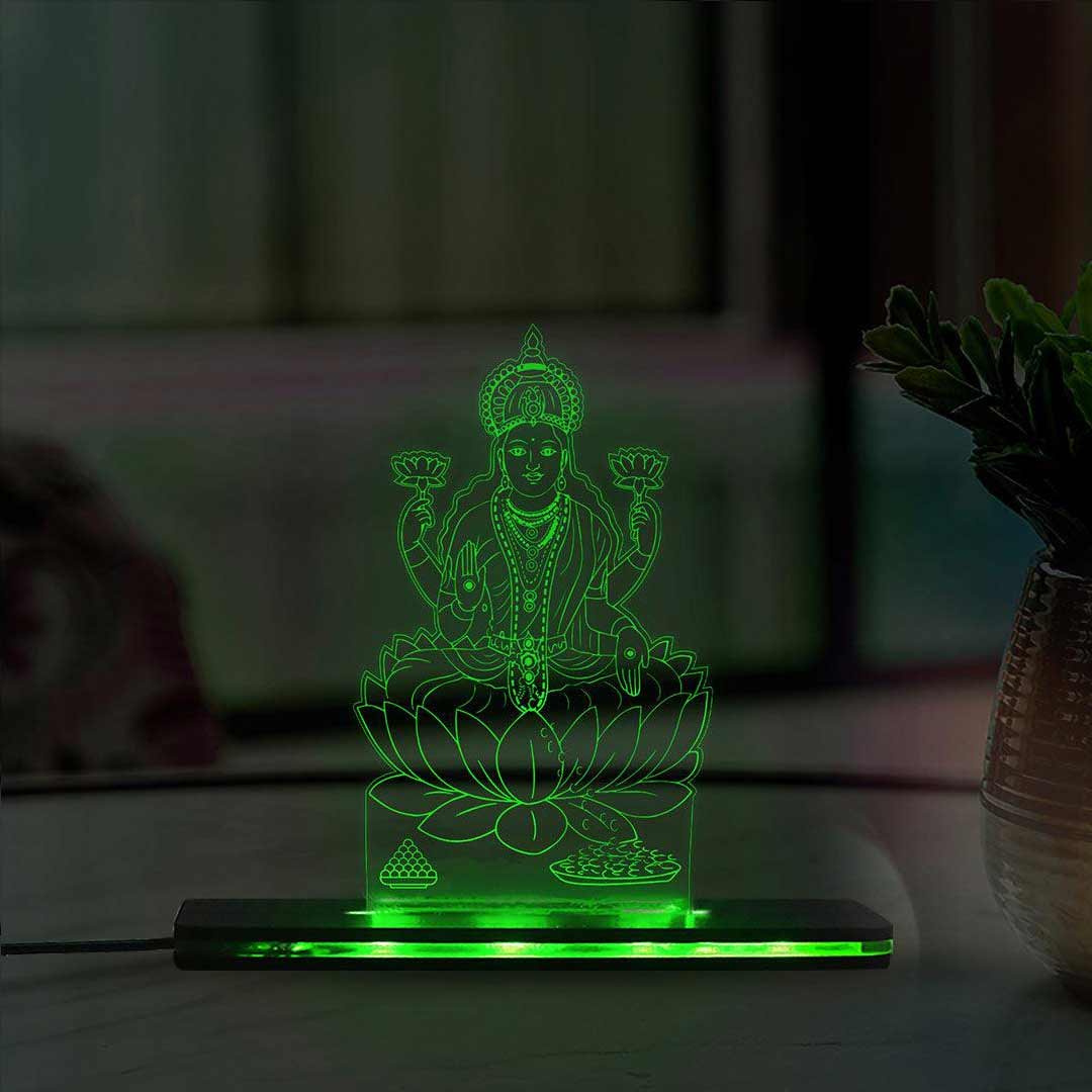 3D Acrylic Multicolored Religious Mata Lakshmi Ji