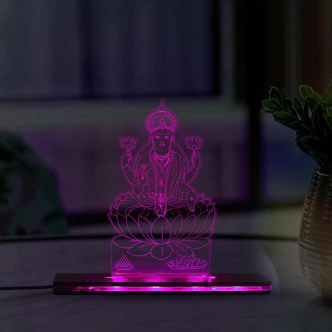 3D Acrylic Multicolored Religious Mata Lakshmi Ji