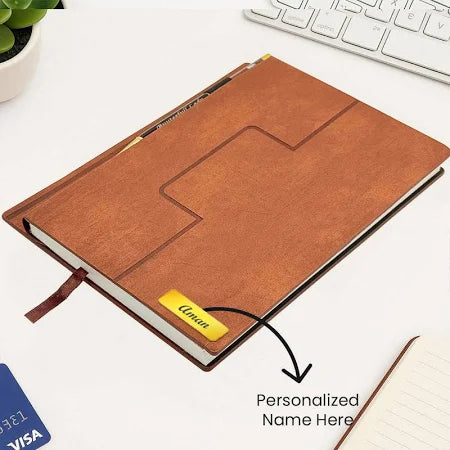 Personalized Brown Leather A5 Notebook