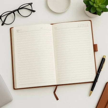 Personalized Brown Leather A5 Notebook
