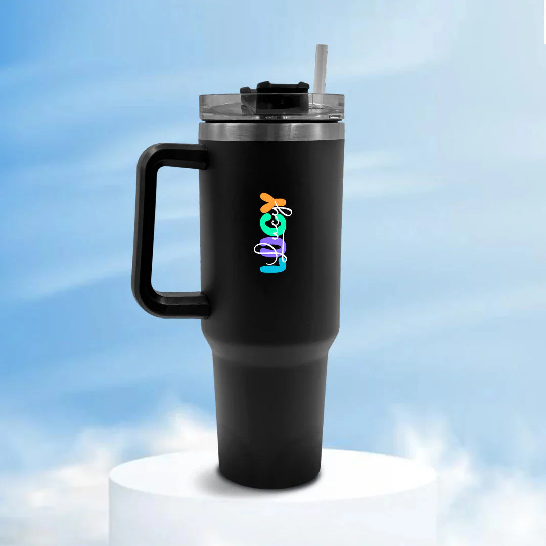 Personalized Stainless Steel Tumbler With Straw