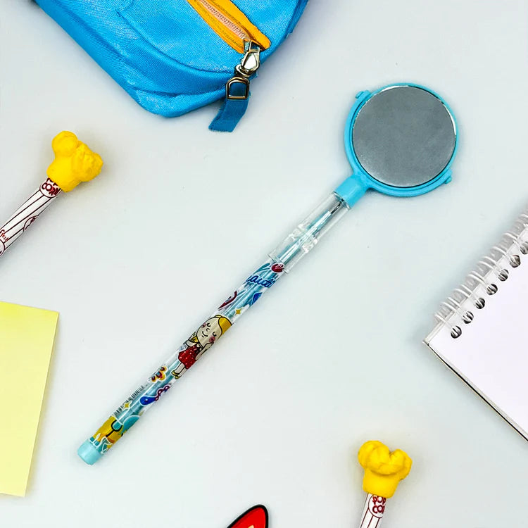 Personalized Kids Pencil With Topper Mirror - Set of 5 Pencil