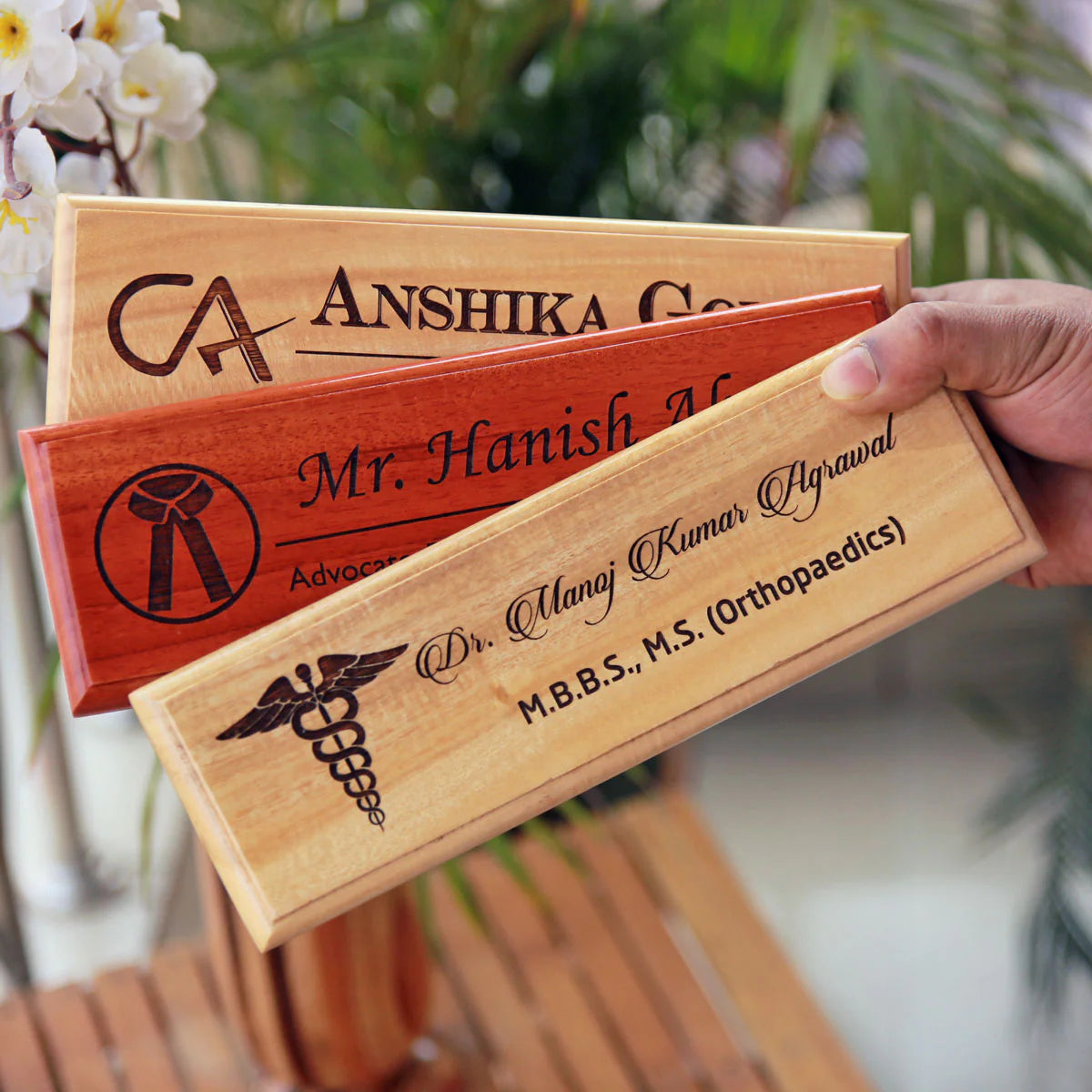 Wooden Nameplates| Customize Desk