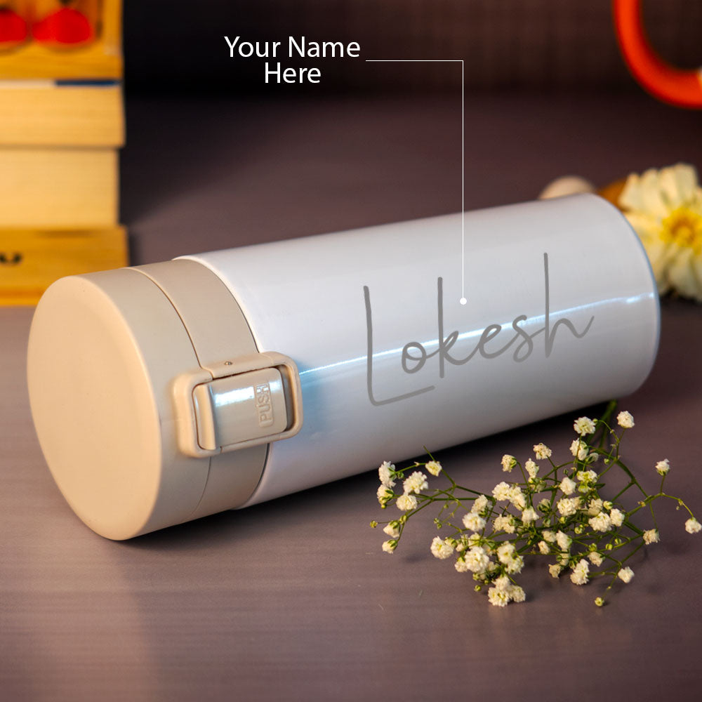 White Stainless Insulated Coffee Mug Or Water Bottle