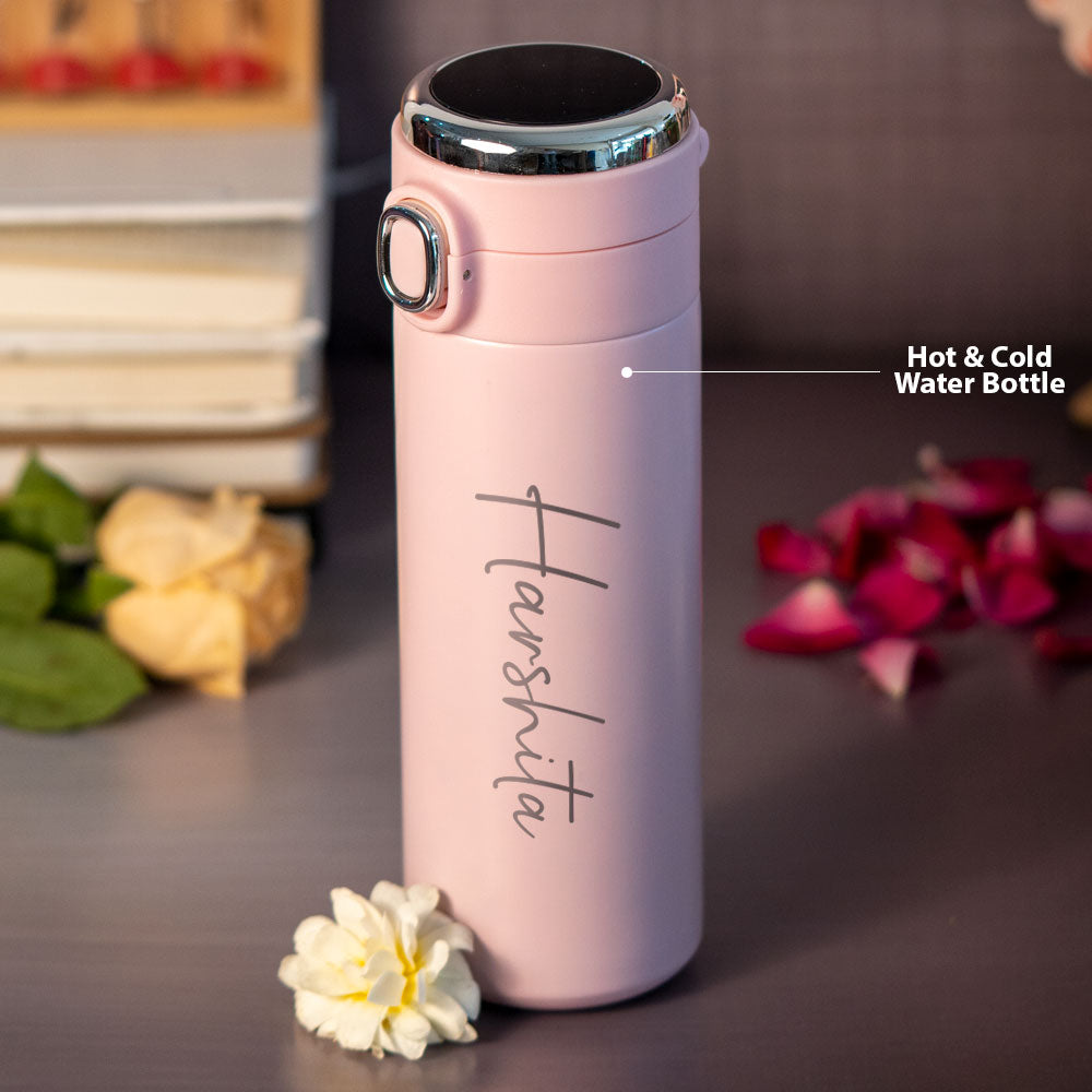Customized Pink Smart Temperature Water Bottle