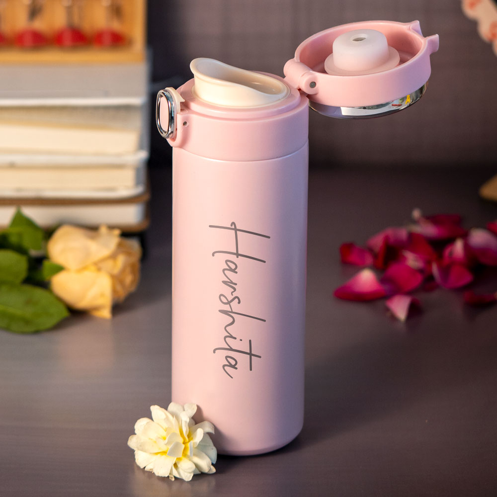 Customized Pink Smart Temperature Water Bottle