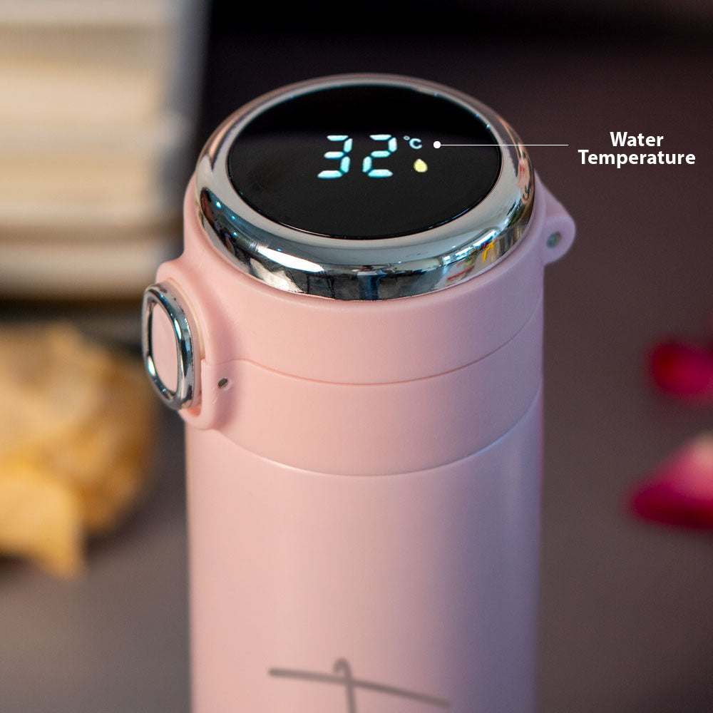 Customized Pink Smart Temperature Water Bottle