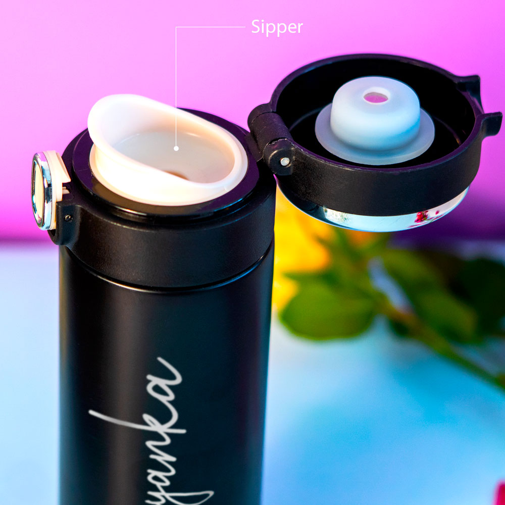 Customized Black Smart Temperature Water Bottle