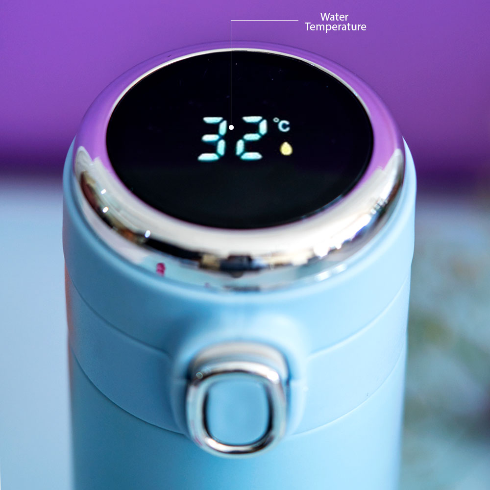 Customized Blue Smart Temperature Water Bottle