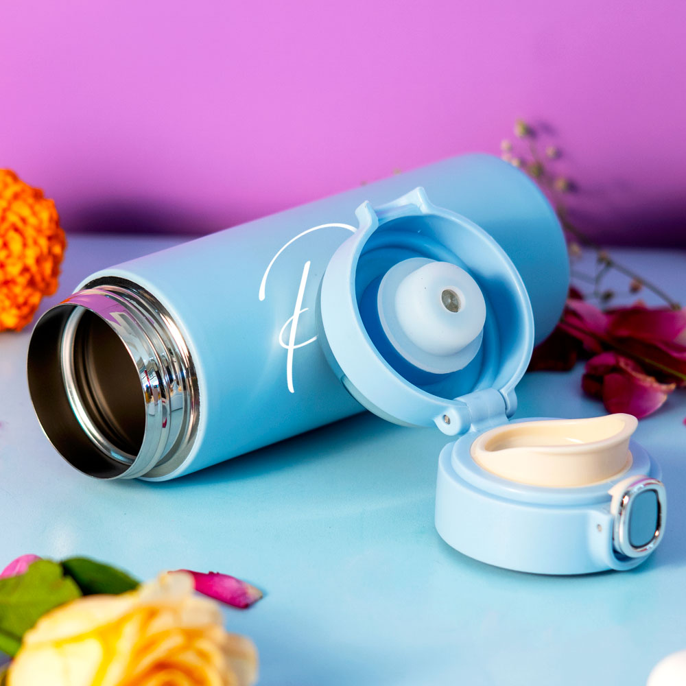 Customized Blue Smart Temperature Water Bottle