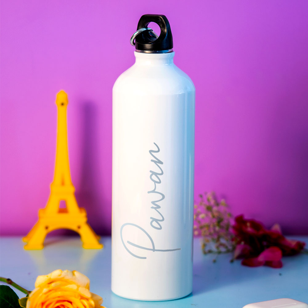 White Stainless Sipper Water Bottle