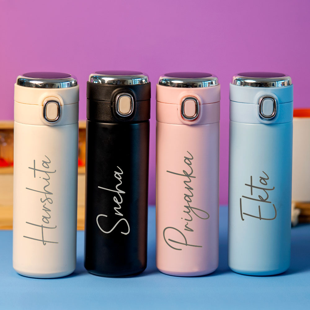 Customized Blue Smart Temperature Water Bottle