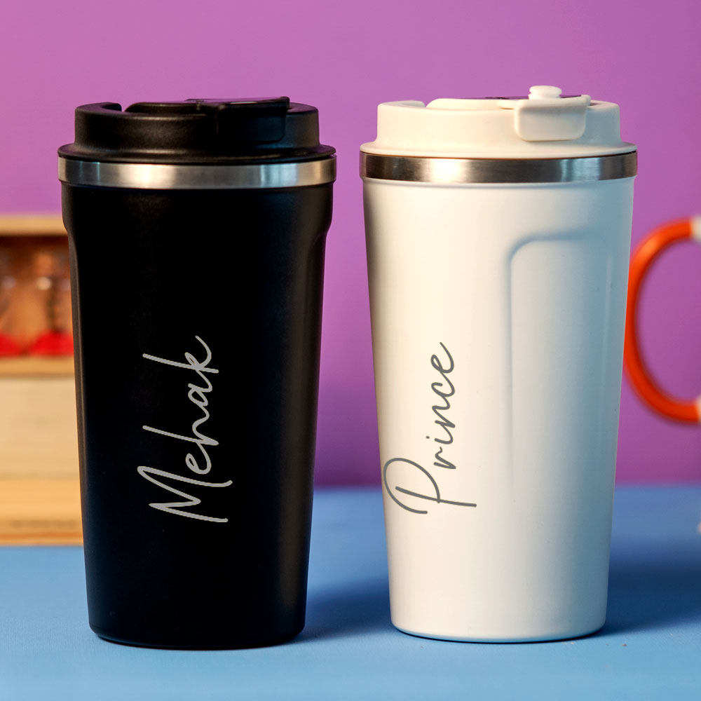 White Stainless Steel Coffee Mug Or Water Bottle