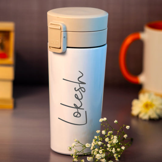 White Stainless Insulated Coffee Mug Or Water Bottle