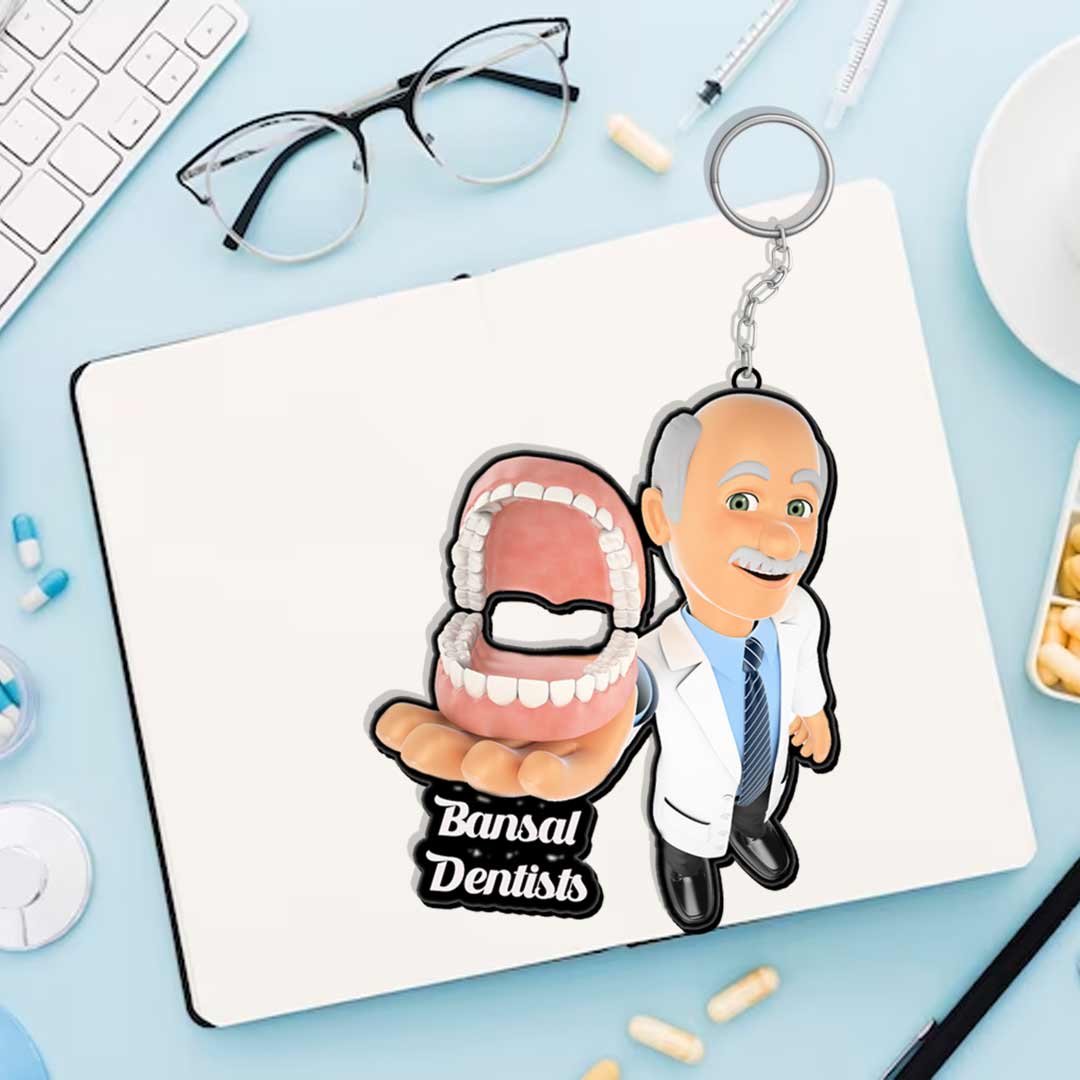 Dentist And Dental Keychain With Name