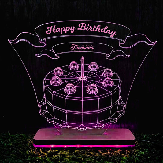 3d Acrylic Multi-Colored Cake LED Lamp