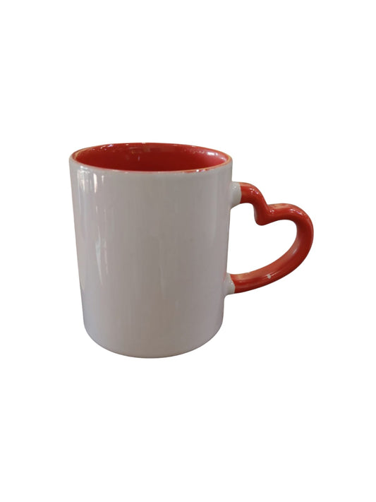 customized mug with heart handed