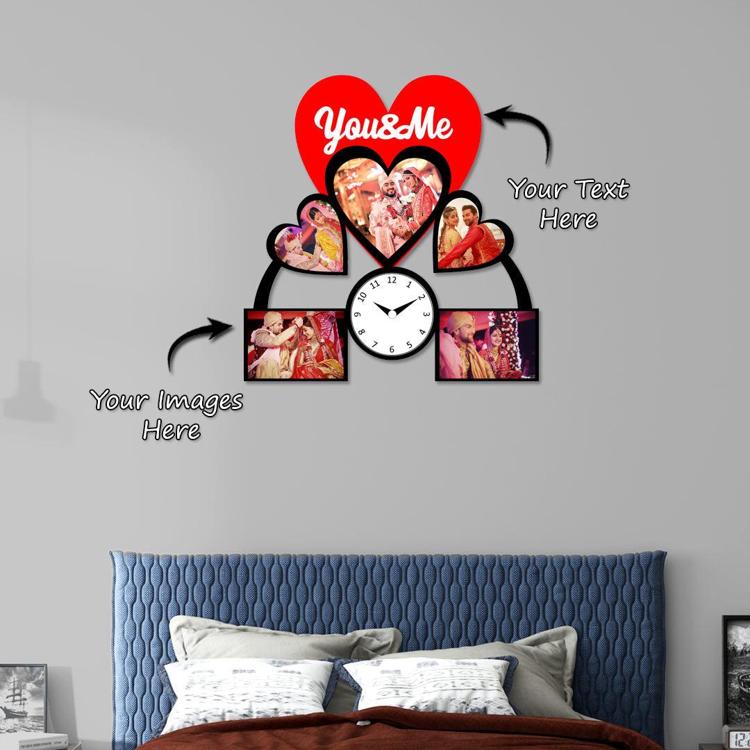 Buy Couple Wooden Photo Wall Clock