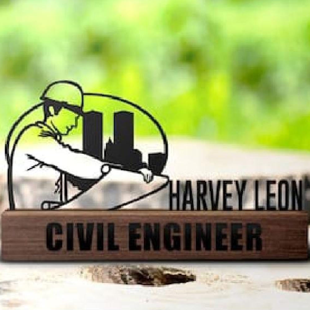 Customized Civil Engineer Desk Name Plate Table Top