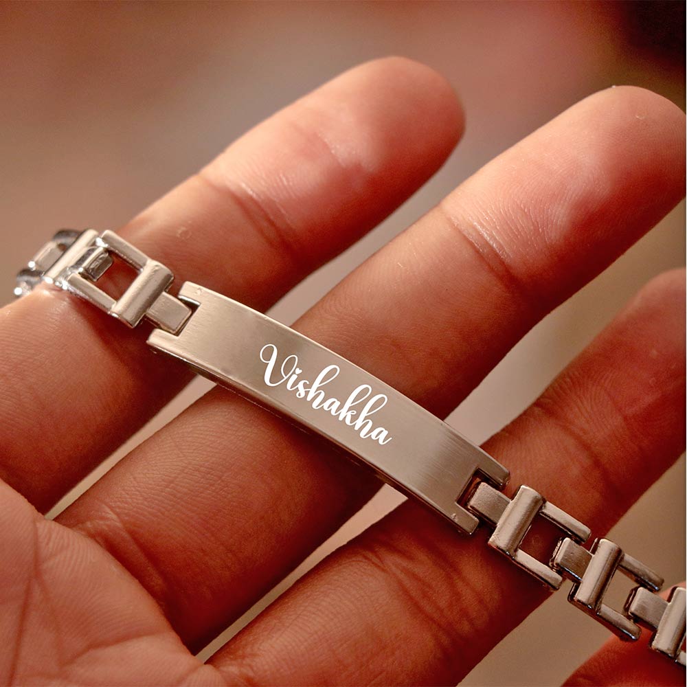 Personalized Silver Color Bracelet With Name