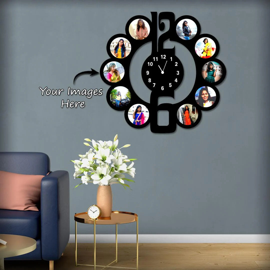 Buy Couple Wooden Photo Wall Clock