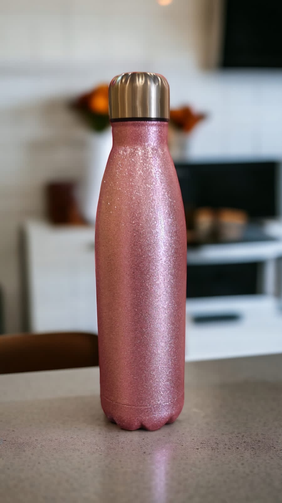 Glitter Finish Personalized Stainless Steel Water Bottle(500 Ml)