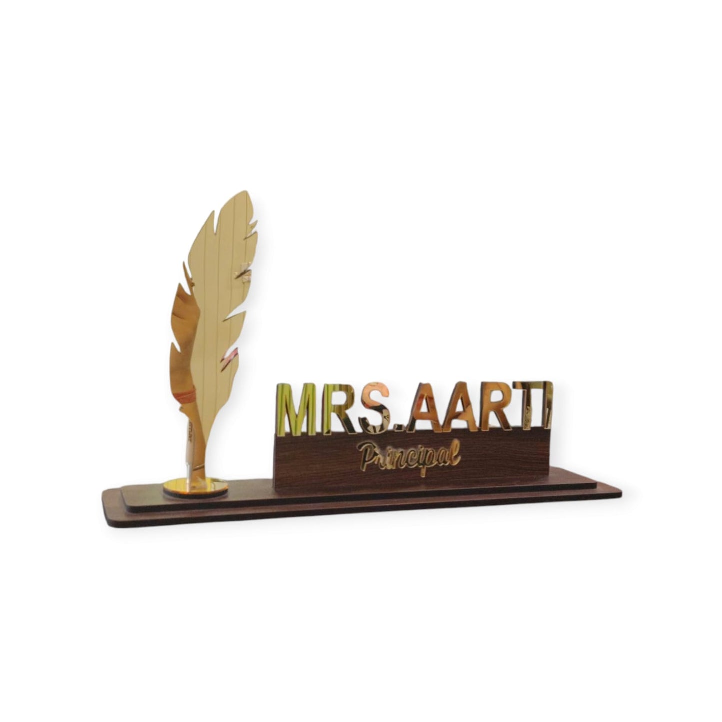 Incredible Gifts India Personalized Pen Holder Desk Name Plate with Pen