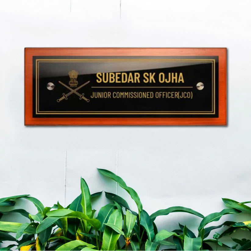 Customized LED Wooden Home Name Plate