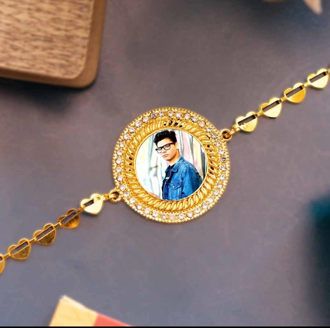 Customise photo metel Rakhi.