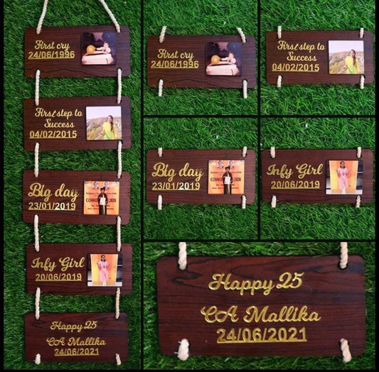 Customise Wooden  + Acrylic 5 Set Name Plate