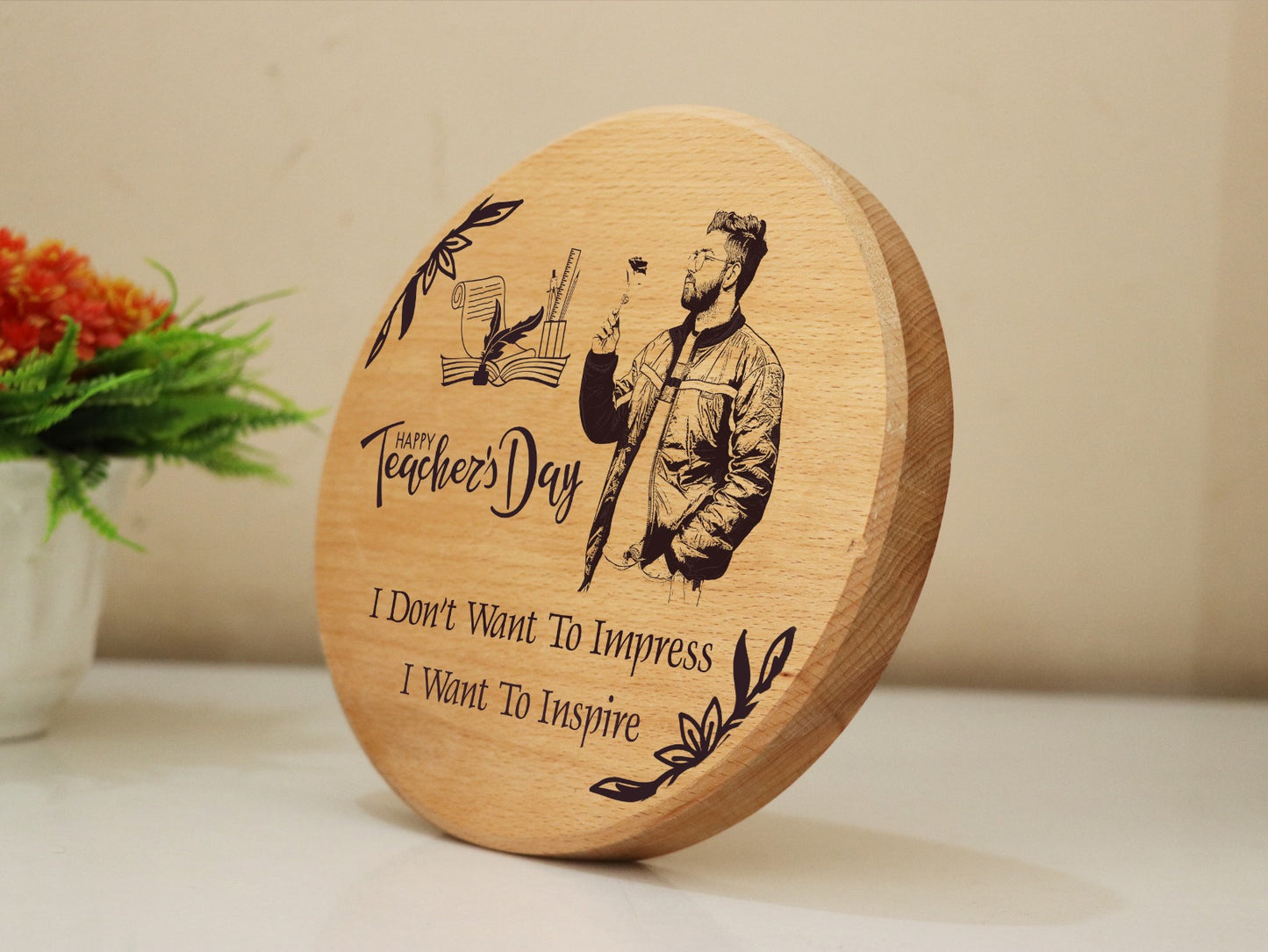 Wooden Engraving Wooden Frame 8x8"