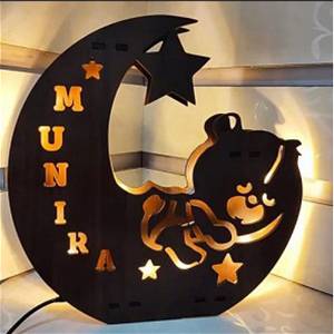Customized Wooden Couple Name Alphabet Letter LED Lamp