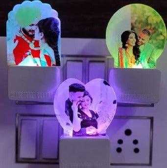 Acrylic Night Lamp Auto Color Changing Led Plug Light for Home and Office Use