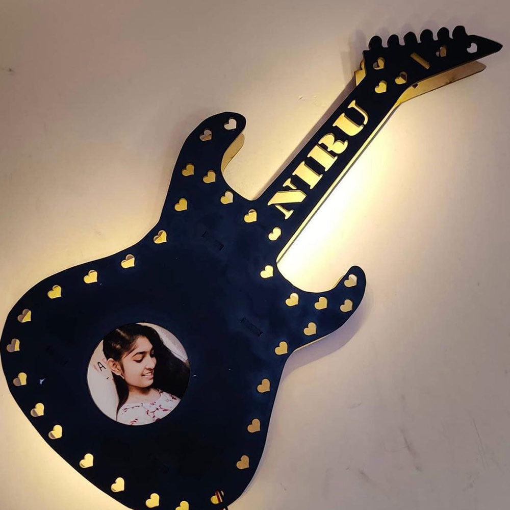 Guitar Wooden Light Frame With Name