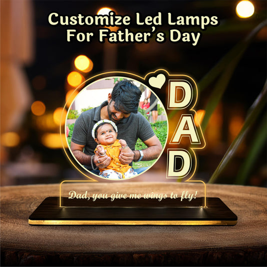 Acrylic Fathers Day Multi-Led Table Lamp