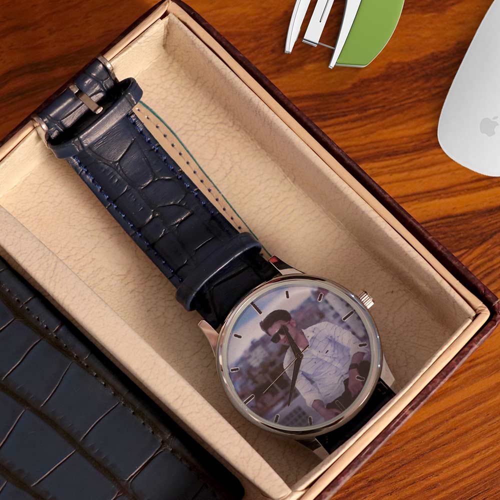 Crocodile Leather Wallet And Watch Combo Gift Set